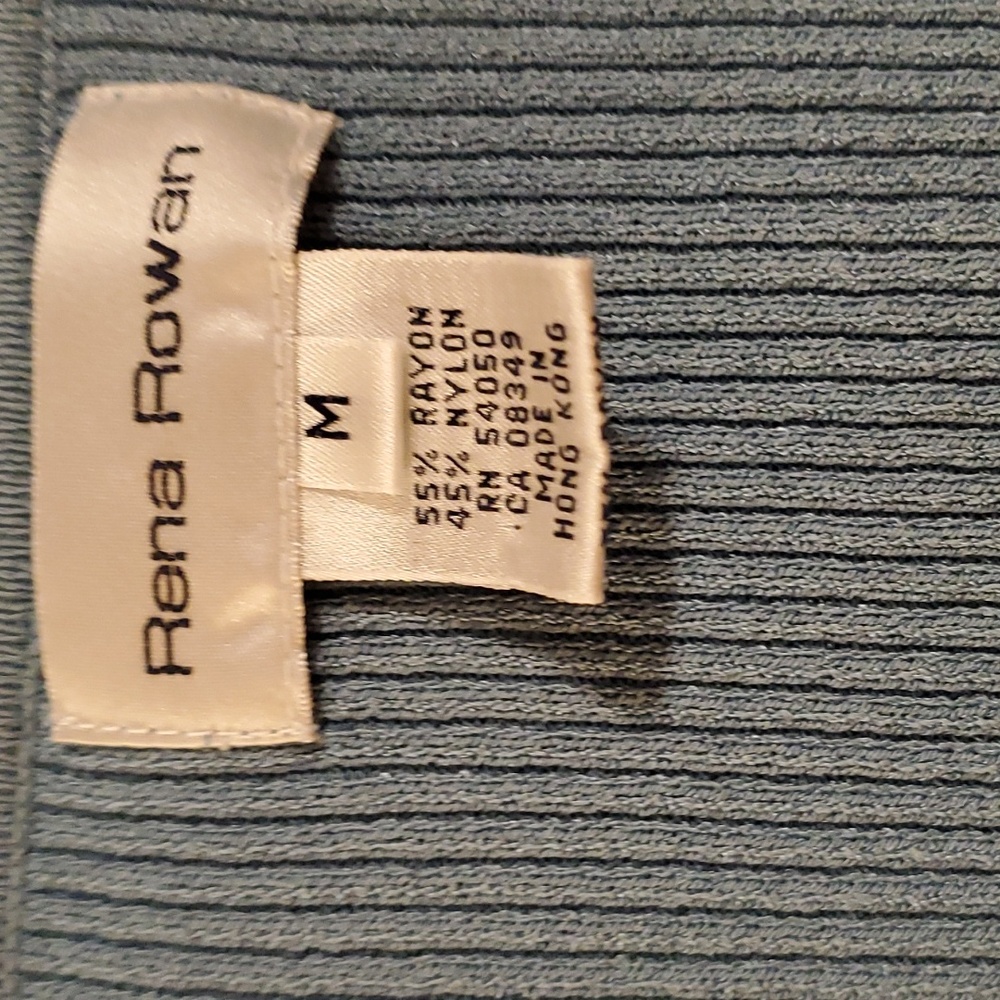 RENA ROWAN Square Neck Ribbed Sleeveless Shell/Top - Picture 3 of 7